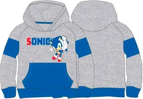 Sonic The Hedgehog Hættetrøje Grå Blå str. 3-8 år