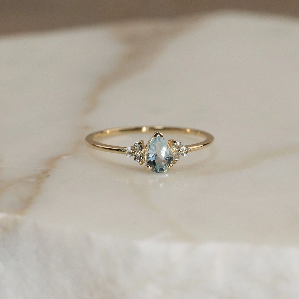 sisi copenhagen Cassandra Blue Topaz Solid Gold Ring - Ring