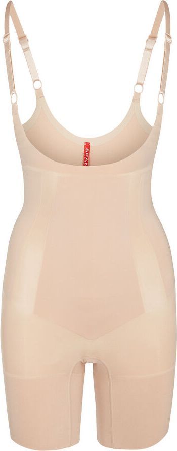 Spanx OnCore Open-Bust Mid-Thigh Bodysuit - Soft Nude