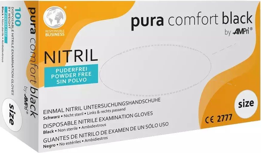 AMPri Nitrilhandske Puracomfort Bla M Pudderfri 100 stk (P-970-013-1-M)