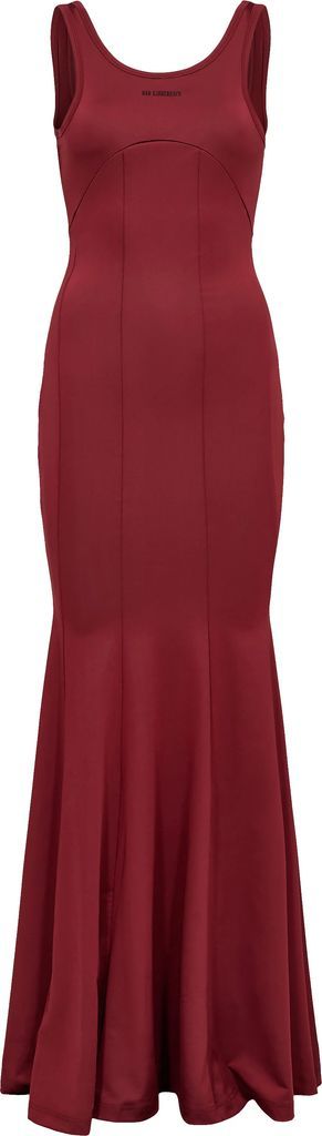 Han kjøbenhavn Logo Stretch Jersey Long Dress Kvinde Bordeaux Maxi Kjoler Str S 