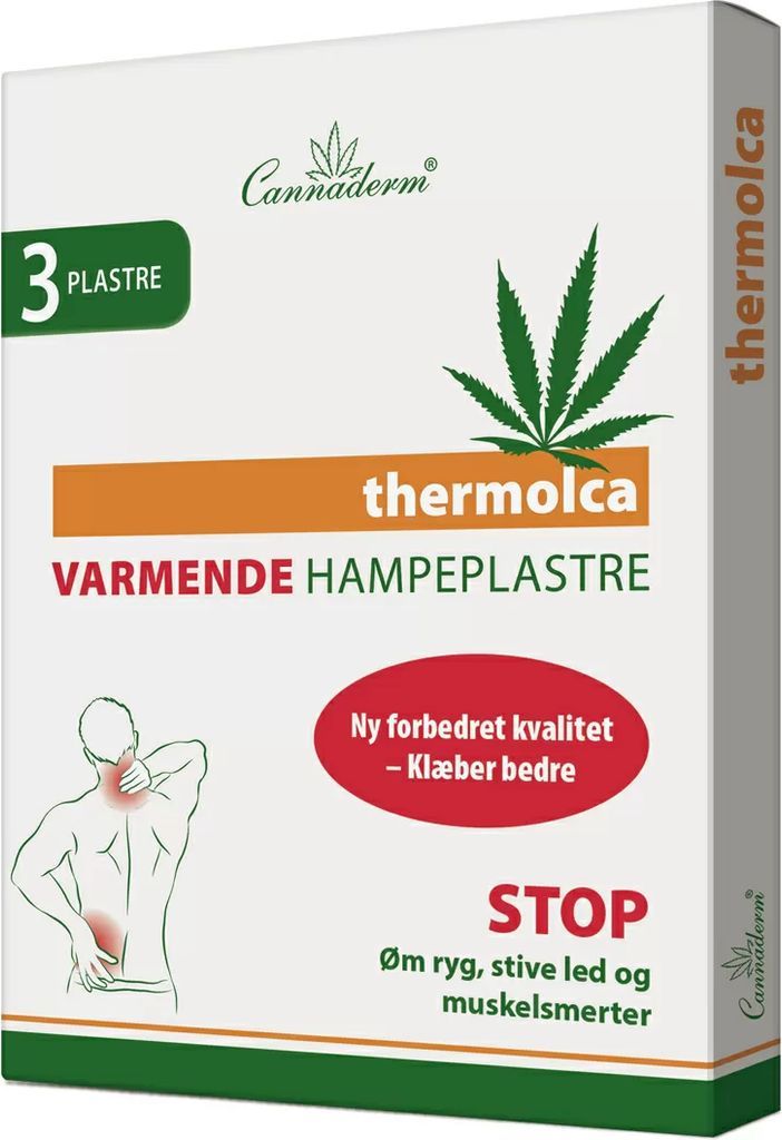 Varmende Hampeplastre 3 stk 10x14 cm Thermolca - 1 pakke - Cannaderm