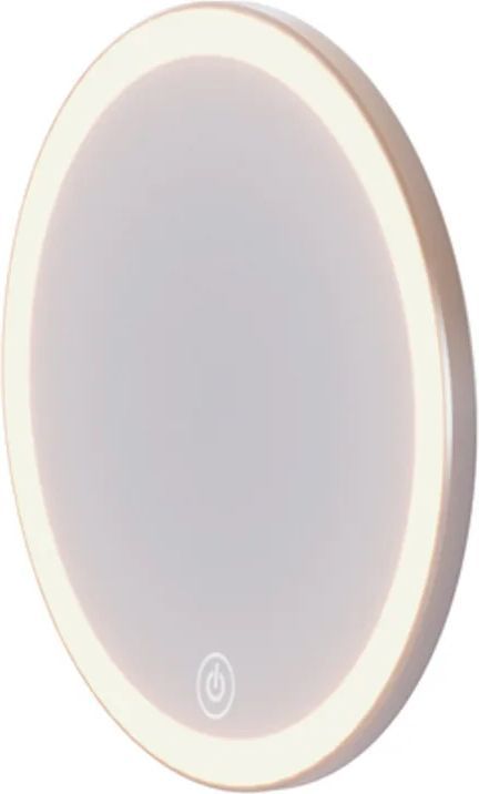 Dansani Handy makeup spejl med lys, Ø18cm, krom