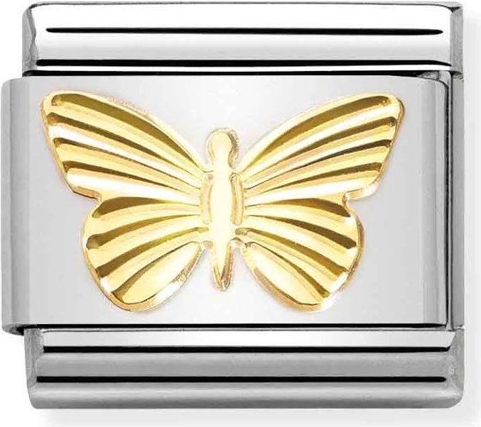 nomination - led, 18 kt. butterfly - rustfrit stål