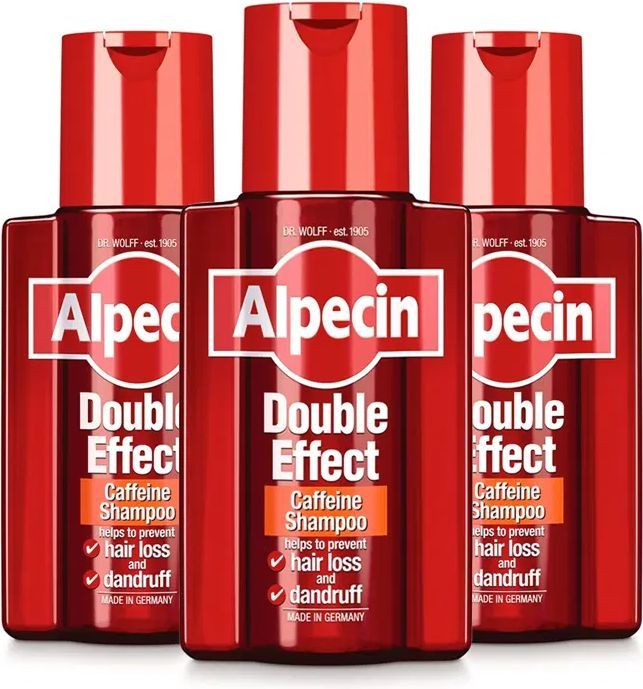 Køb 3 x Alpecin Dobbelt Effekt Koffein Shampoo - Mod Hårtab (200 ml) |&nbsp;Pris: 210,-