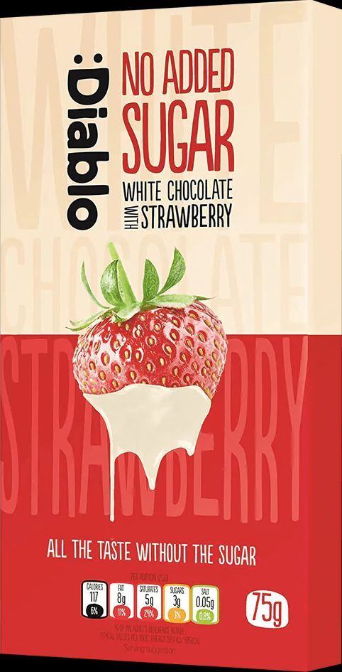 Diablo White Chocolate with Strawberry 75g