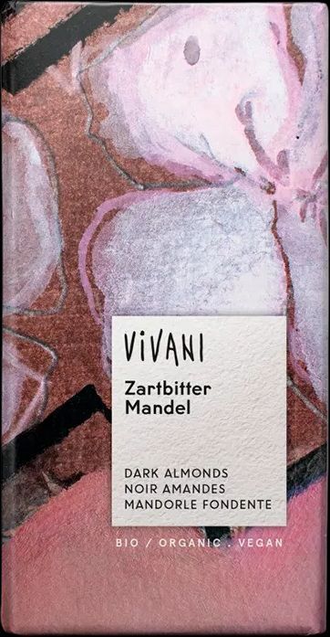 Vivani Mørk Chokolade med Mandler 100g