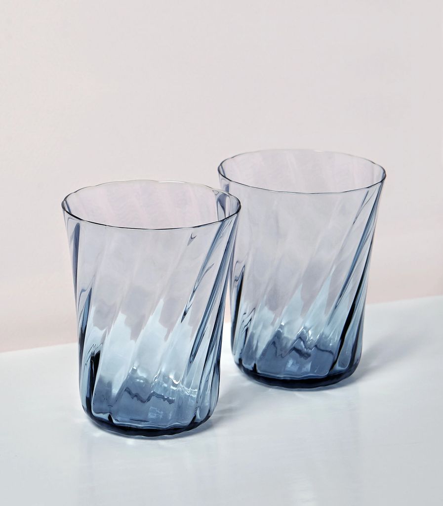 concave glas - æske med 2⼁swirl - atlantic blue