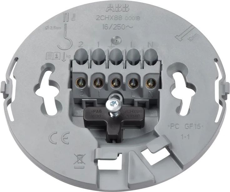 ABB lampeudtag med afdækning, Ø9,7 cm, hvid