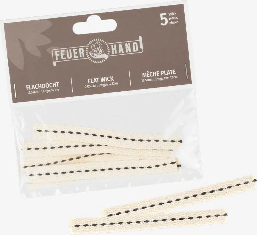 Feuerhand Flat Wick 12 Cm For Feuerhand 276 (5 Pcs - Lygteholder