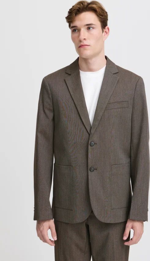 Casual Friday Cfbille 0169 Tweed Weave Blazer Mand Silver Mink Melange Blazere Slim Fit Str 46 - hos Magasin