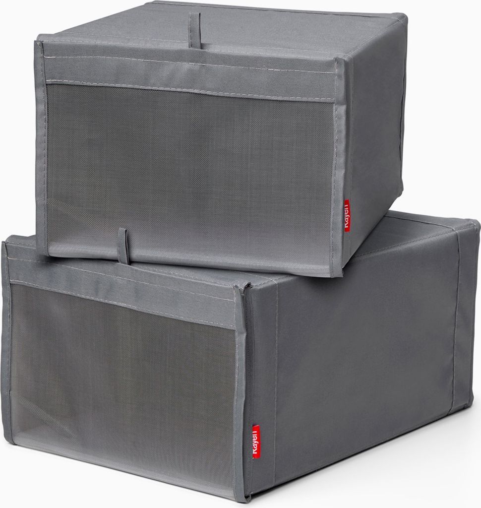 Avery - Skokasser (2 stk.) - Grå - 24cm x 35cm x 15,5cm