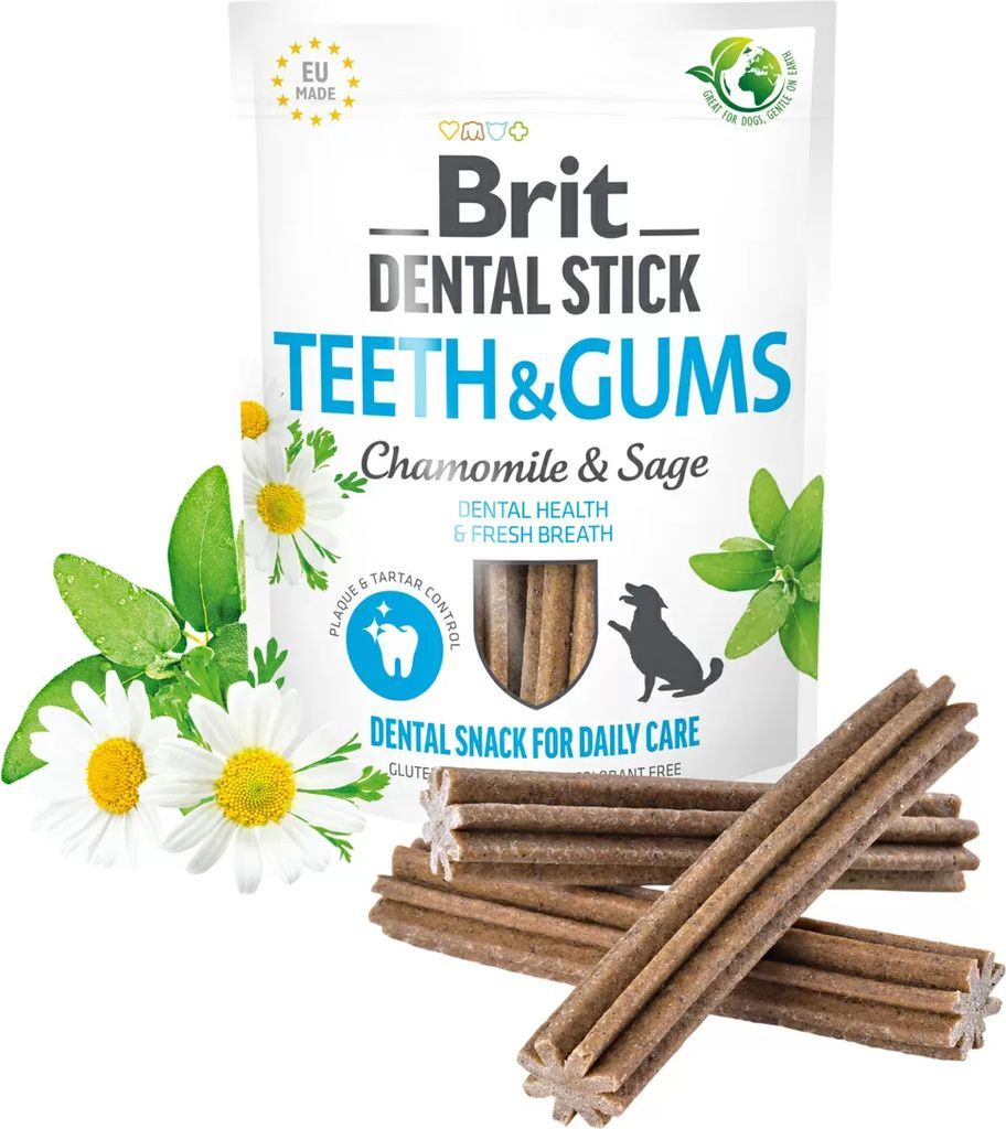 brit dental stick teeth & gums beriget med chamomile & sage ugepakke