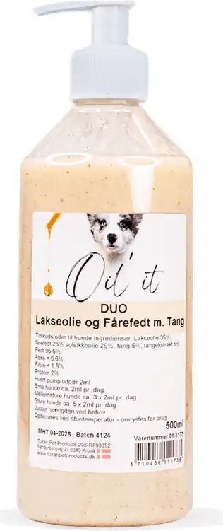 Oil'it DUO Lakseolie og Fårefedt m. Tang 500ml