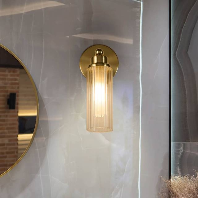 imperial væglampe, messing, 1 lyskilde, stål, glas, ip44