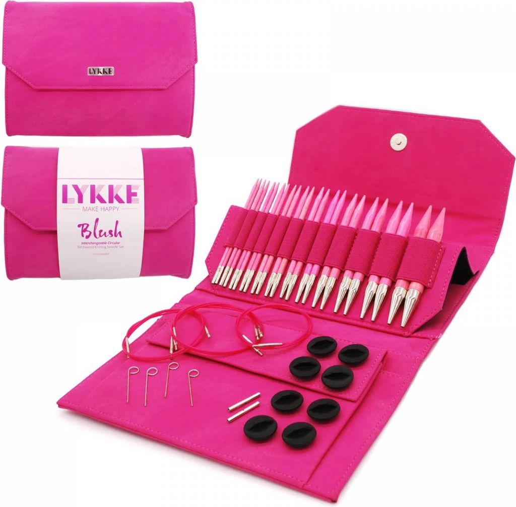 Lykke LYKKE Needles Blush sæt Fuchsia Denim Effect 5 in ca. 13 cm