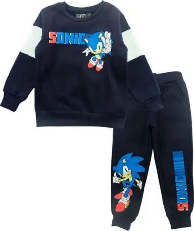 Sonic The Hedgehog Joggingsæt Navy str. 3-8 år