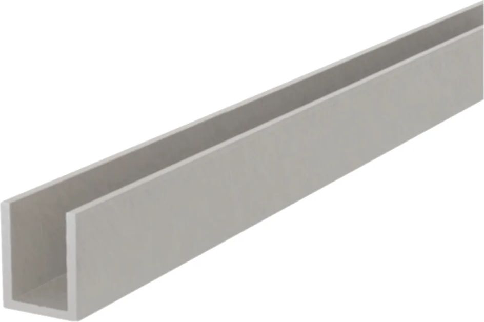Cassøe Slim U-profil til gulvmontering, aluminium