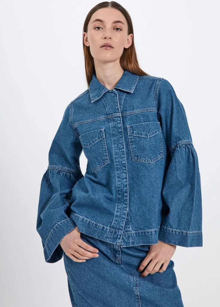 Hannali LS denim jacket - Medium blue denim