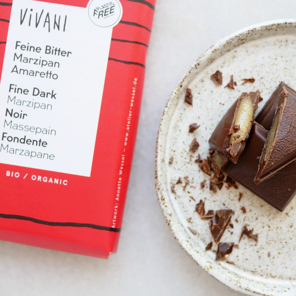 Vivani Fine Dark Marzipan Amaretto 100g 1pack