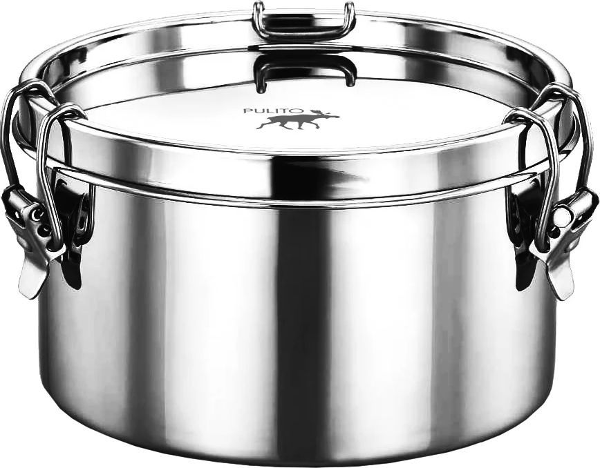 Pulito PureLunchBox Madkasse - Rustfrit Stål - Airtight - Rund