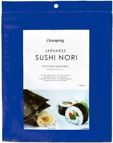 Nori sushi plader (perforeret) - ristet - 17 gr - Clearspring