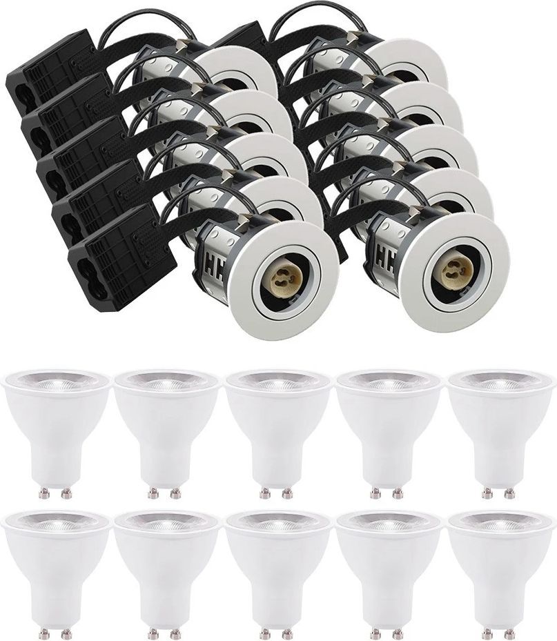 20 stk. indbygningsspot inno88inkl. 6w ra97 gu10, børstet alu, ip44, godkendt i isolering