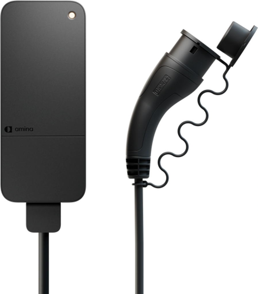 Amina S 20A charging box 13.3kW incl. 6m cable, Black