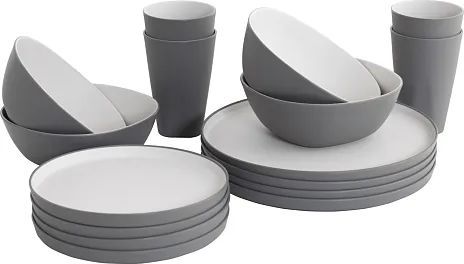 Outwell Gala 4 Person Dinner Set Grey Mist Service