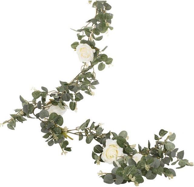 Ginger Ray Garlands Artificial Eucalyptus White/Green