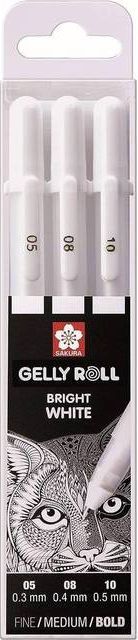 Sakura Gelly Roll Bright White Fine 05 0.3mm Set 3