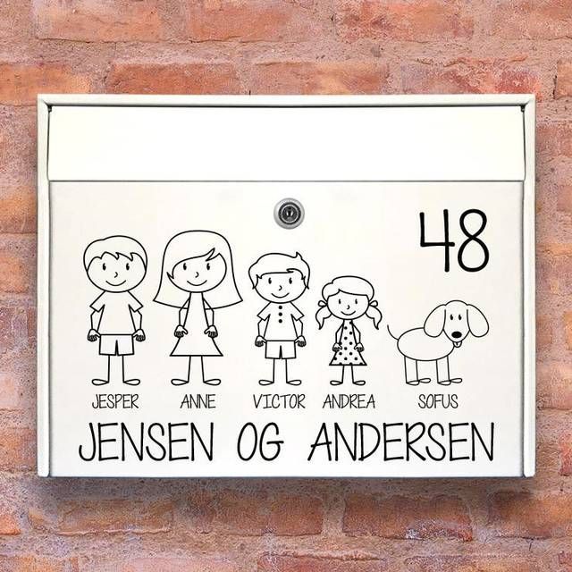 #1 Familie postkasse stickers