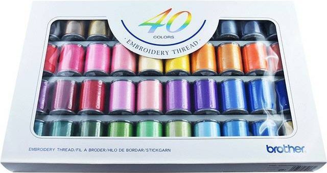 Brother Shiny Broderitråd - 40 Farver