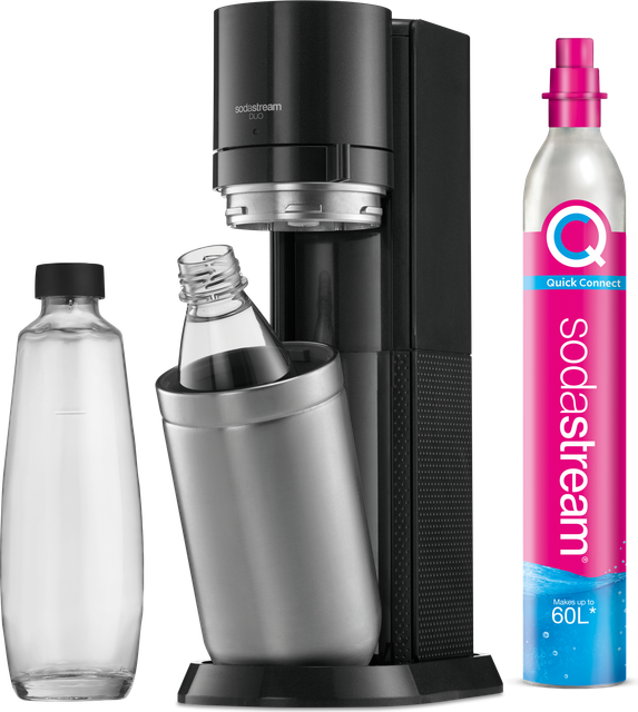 SodaStream Duo Black with Carbon Dioxide Cylinder & 2 Bottles