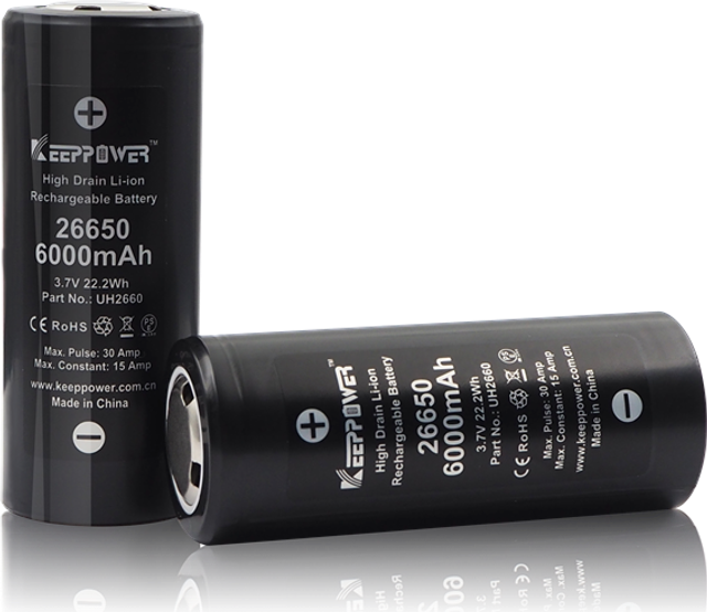 Keeppower IMR26650 UH2660 3,6 volt Li-Ion batteri 6000mAh