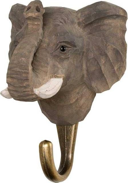 Wildlife Garden Hand-Carved Elephant Tøjkrog 7.4cm