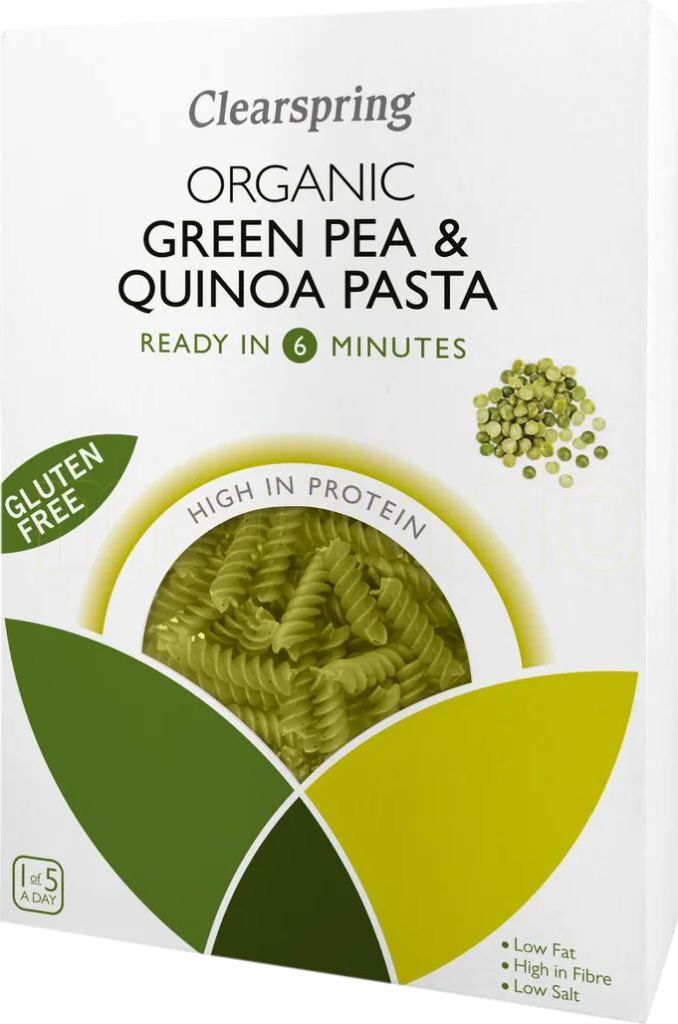 Glutenfri pastafusilli af grønne ærter og quinoa, øko