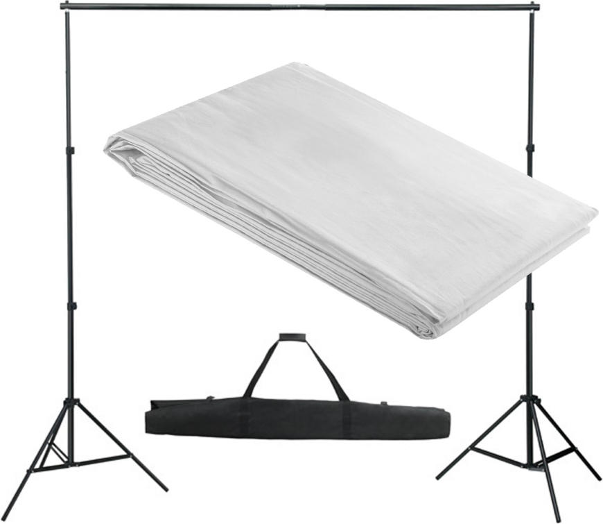 vidaXL stativsystem til fotobaggrund 300 x 300 cm hvid