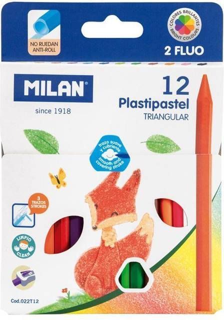 MiLAN 12 col Pastipastel triangular crayons