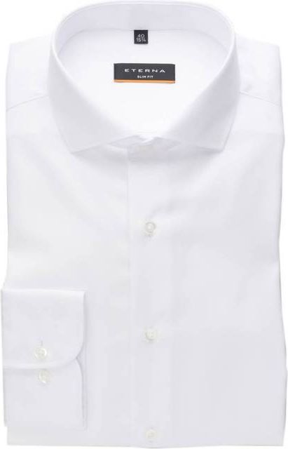 Eterna Slim Fit Long Sleeve Shirt - White