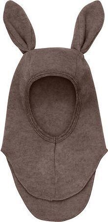 elefanthue m. ører uld fleece - brown melange