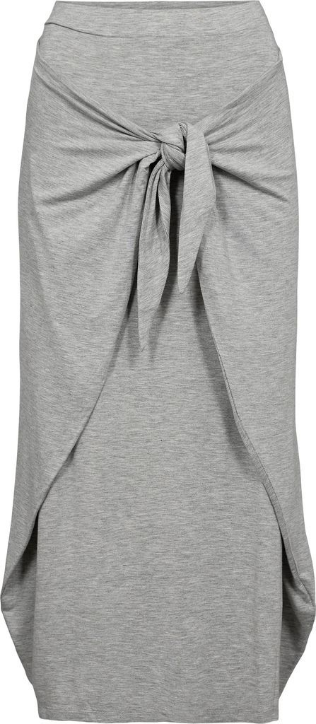 REMAIN Jersey Wrap Skirt Kvinde Glacier Gray Lange Nederdele Str 38 - hos Magasin