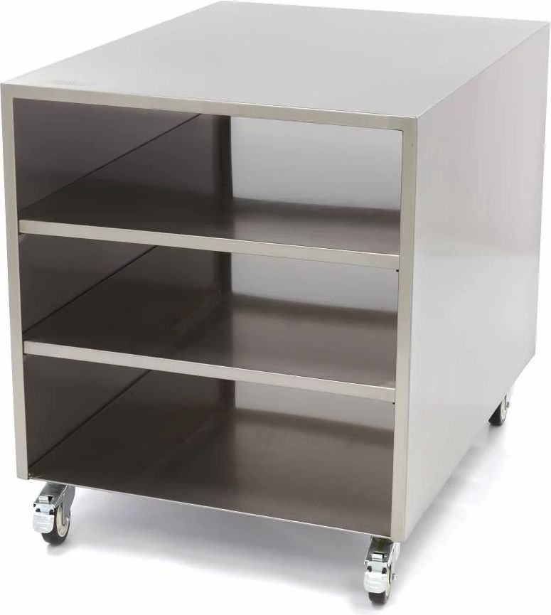 Maskinbord i rustfrit stål - 60 x 60 cm - 120 kg bæreevne - på hjul