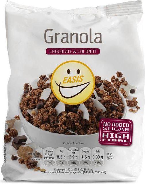 Easis Granola, Chokolade og Kokos 350g 1pak