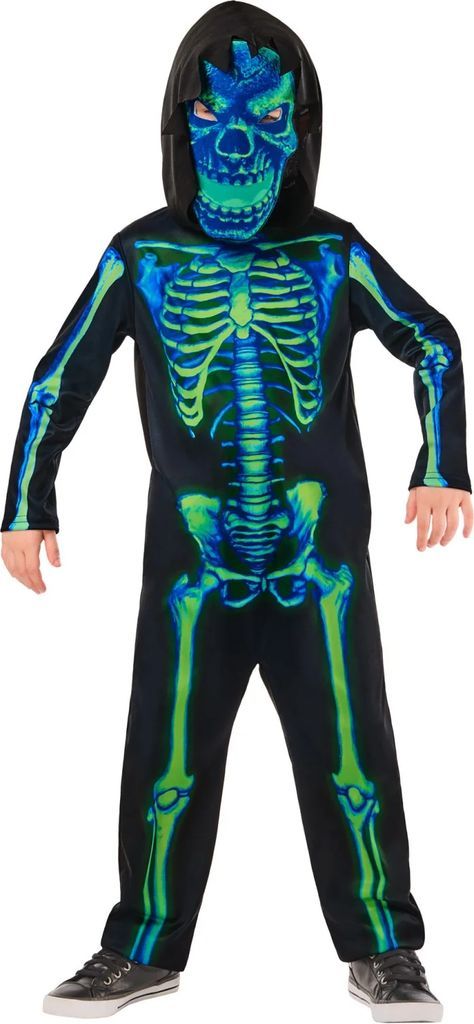 Rubies Neon Grøn Skelet Kostume 5-6 år