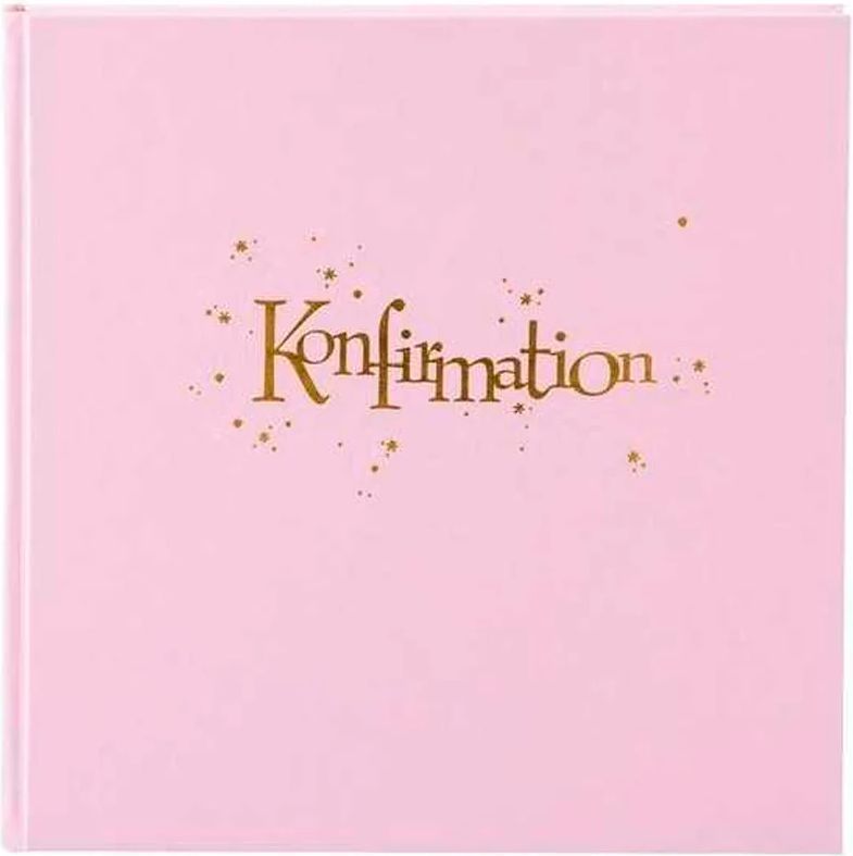 GB Petal Pink 25x25 Konfirmations album m/DK tekst