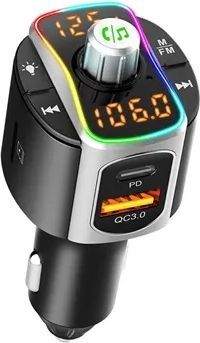 Bluetooth FM Transmitter / Hurtig Billader m. LED Lys BC67
