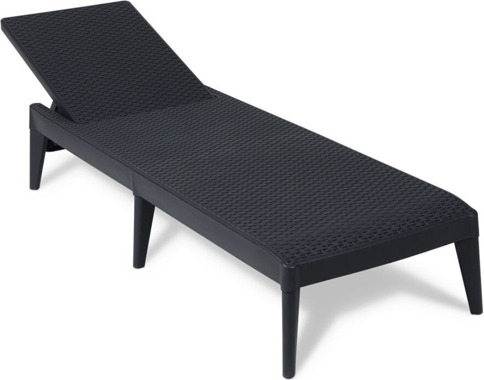 ONDIS24 Sonnenliege Numana Kunststoff Rattan - Anthrazit