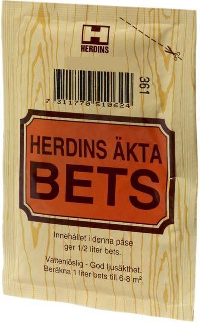 Herdins Äkta Bets Woodstain Black 12g Lasurmaling Ebony