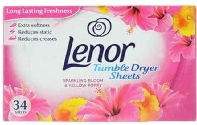 Lenor Tumble Dryer Sheets Sparkling Bloom 34pcs